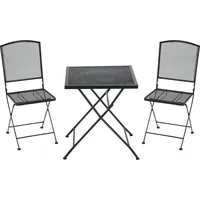Outsunny 3-teiliges Bistro-Set Garnitur Sitzgruppe klappbar für Garten Balkon