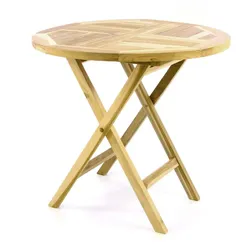 VCM Klapptisch   Balkontisch   Gartentisch klappbar   hochwertig Teak Holz   Ø 80cm