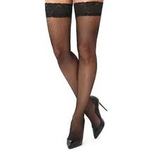 Kotek H004 - Halterlose Netzstrümpfe, schwarz