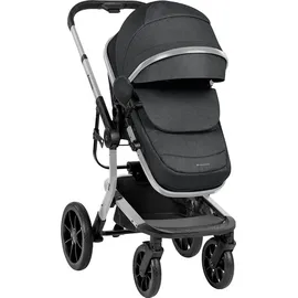 KIKKABOO Kombikinderwagen Irene 3 in 1 Babywanne Autositz Adapter Wickeltasche dunkelgrau - Grau