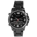 Akzent Herrenuhr mit Edelstahlarmband - Schwarz/Schwarz