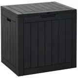 Gartenbox Cubex Anthrazit Holzoptik 118L Auflagenbox Kissenbox Balkon
