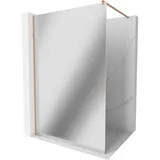 Mexen Kioto Duschtrennwand Walk-in 120 x 200 cm, Spiegel 8 mm, gebürstetes Kupfer - 800-120-101-65-50