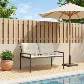 vidaXL Bank Outdoor 2-Seater 116 x 67,5 x 72 cm Cremeweiß