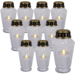 LED Grablicht Serene - Grabkerze - warmweiße LED - H: 15,5cm - 1000h Leuchtdauer...