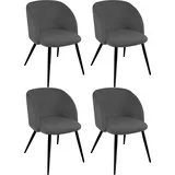 Paroli Armlehnstuhl PAROLI "Dali", grau (anthrazit), B:54cm H:78cm T:55cm, Stühle, Armlehnstuhl, (2 oder 4 Stück), mit Veloursbezug und in 2 Gestellfarben