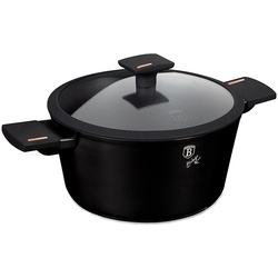 Berlinger Haus BH/7086 Monaco Collection Kasserolle in Schwarz mit Deckel Topf Durchmesser 20 cm