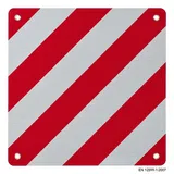 Warntafel Italien Fahrradträger 50x50cm Aluminium rot weiß Kennzeichnung für Ladegut Wohnmobil Wohnwagen Montage einstecken oder festbinden auch für Baustellenverkehr! CE25 EN 12899-1:2007