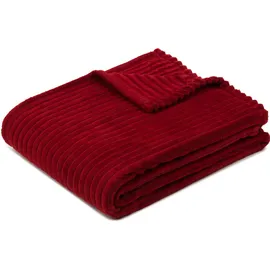 Gözze Feine Corddecke Kuscheldecke 150 x 200 cm Karminrot