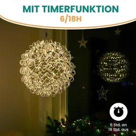 Gartenpirat Kugel 40 cm Aluminium 200 LED warmweiß