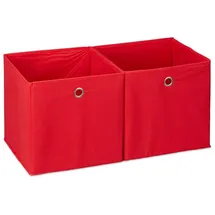 Relaxdays Aufbewahrungsbox 30 x 30 x 30 cm 4-tlg. rot