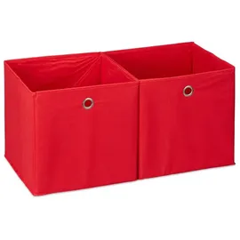 Relaxdays Aufbewahrungsbox 30 x 30 x 30 cm 4-tlg. rot