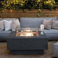 Gardenforma Gas Feuerstelle Manhattan Beton-Optik dunkelgrau