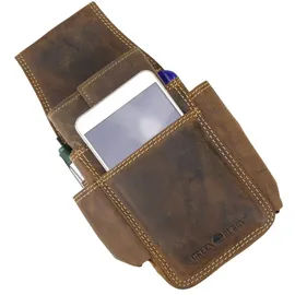 GREENBURRY Vintage Kellnertasche Leder Kellnerhalfter Holster Kellnerbörsenköcher braun