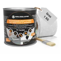 hanse syntec systems Flüssigkunststoff Abdichtungsset 1 kg grau inkl. Vlies & Pinsel