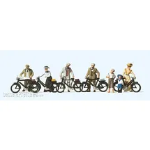 Preiser 12129 - H0 Stehende Radfahrer um 1900 1:87
