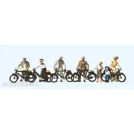 Preiser 12129 - H0 Stehende Radfahrer um 1900 1:87