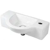 stabilo-sanitär Keramik Waschbecken halbrund 440 x250 x120 mm weiß Komplettset