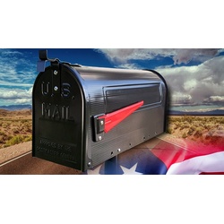 BruKa Standbriefkasten US Mailbox POSTMASTER Amerikanischer Briefkasten Mail Box Standbriefkasten USA schwarz mit Ständer