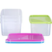 MiraHome Gefrierdosen 4x2,75L rechteckig bunt – Vorratsdosen mit Deckel luftdicht – Transparente Frischhaltedosen mit Deckel – Aufbewahrungsbox Küche für Mealprep & Organisation – Austrian Quality