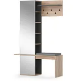 Vicco Garderobe Adeline braun/grau