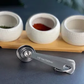 Intirilife Messlöffel Set aus Edelstahl in Silber - 1 Esslöffel - 1/8 Teelöffel