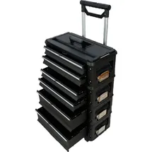 ALEOS. Metall Werkzeugtrolley Werkstattwagen XXL Type: B4-B BLACK EDITION schwarz mit Schubladenverriegelung und Schloss