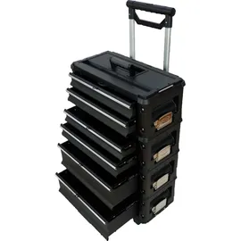 ALEOS. Metall Werkzeugtrolley Werkstattwagen XXL Type: B4-B BLACK EDITION schwarz mit Schubladenverriegelung und Schloss