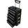ALEOS. Metall Werkzeugtrolley Werkstattwagen XXL Type: B4-B BLACK EDITION schwarz mit Schubladenverriegelung und Schloss