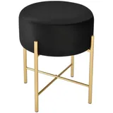[en.casa] Sitzhocker Kungälv Baumwolle 35 x 44 x 35 cm Schwarz/Messingfarben