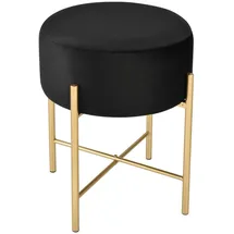 [en.casa] Sitzhocker Kungälv Baumwolle 35 x 44 x 35 cm Schwarz/Messingfarben