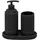 ELUNO Bad-Accessoires-Set, Schwarz, Keramik, 7x18x7 cm, Badaccessoires