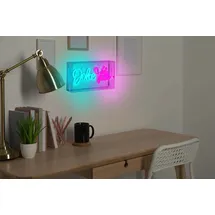 NÄVE LED Dekolicht "DOLCE VITA", transparent, 1, H: 15cm, 1 Stk., Leuchten, Schriftzug beleuchtet blau rot, Tisch- Wandfunktion, transparent, USB