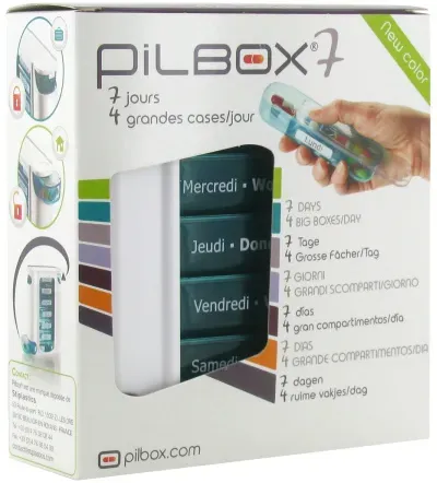 Pilbox 7 Medikamentenspender 7 Tage 4 Große Fächer/ Tag 1 Stück
