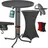 CASARIA Stehtisch Grau 110x70cm + Husse 70cm