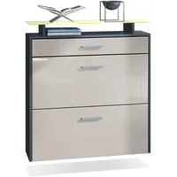 Vladon Schuhschrank, Sand, Holzwerkstoff, 89x96x23 cm, Garderobe, Schuhaufbewahrung, Schuhkipper