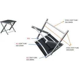 Mojawo Garten Klapphocker 40 x 40 x 45 cm silbergrau/schwarz
