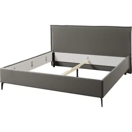 Musterring »Elos« Kopfteil mit doppeltem Stehsaum, Metallfuß in schwarz, in 4 Größen grau