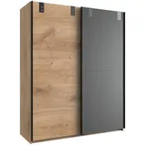 WIMEX Schwebetürenschrank Liverpool 135 x 198 cm Holzoptik Braun Eiche