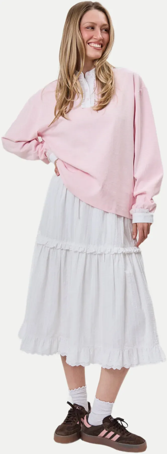 Oversized Langarm-Shirt Jolina Rosa L