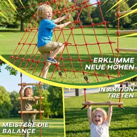 aiyaplay Ninja Line Kinder 10m Slackline Set mit Slackline, Turnringe, Schaukel,