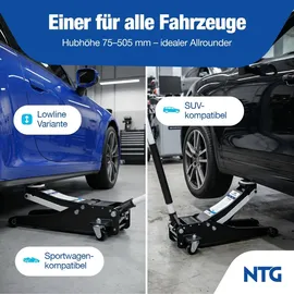 NTG Wagenheber 3t Stahl 75-505mm schwarz