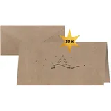 Sigel Weihnachts-Karten Set DIN lang, Kraftpapier, 10 Stück "Christmas tree", ideal zum Bedrucken, aus nachhaltigem Papier