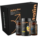 serotalin Active Men Complete Set | Kapseln mit Maca, Night Kapseln mit KSM-66 Ashwagandha & Drink mit Kreatin | Nährstoff Komplex | Made in Germany
