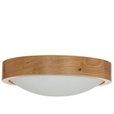 Licht-Erlebnisse Deckenlampe rund Holz Glas Schirm Ø27cm Wohnzimmer