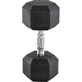 Homcom Hexagon Gummihanteln 17,5kg Gusseisen, Krafttraining, Schwarz