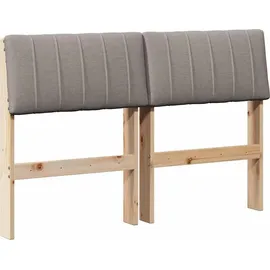 vidaXL Gepolstertes Kopfteil Taupe 120 cm Massives Kiefernholz