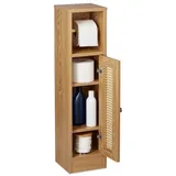 Relaxdays Toilettenpapierhalter stehend Holzoptik Hellbraun