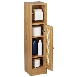Relaxdays Toilettenpapierhalter stehend Holzoptik Hellbraun