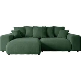 altdecor Ecksofa Cord mit Schlaffunktion 2-Sitzer Grün